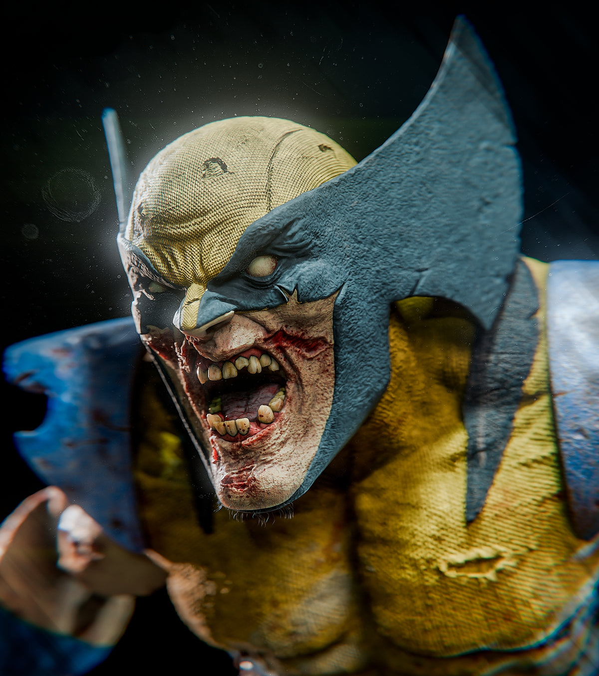 Zombie Wolverine Sculpture (75mm to 500mm) - Unassembled/Unpainted/3D Print