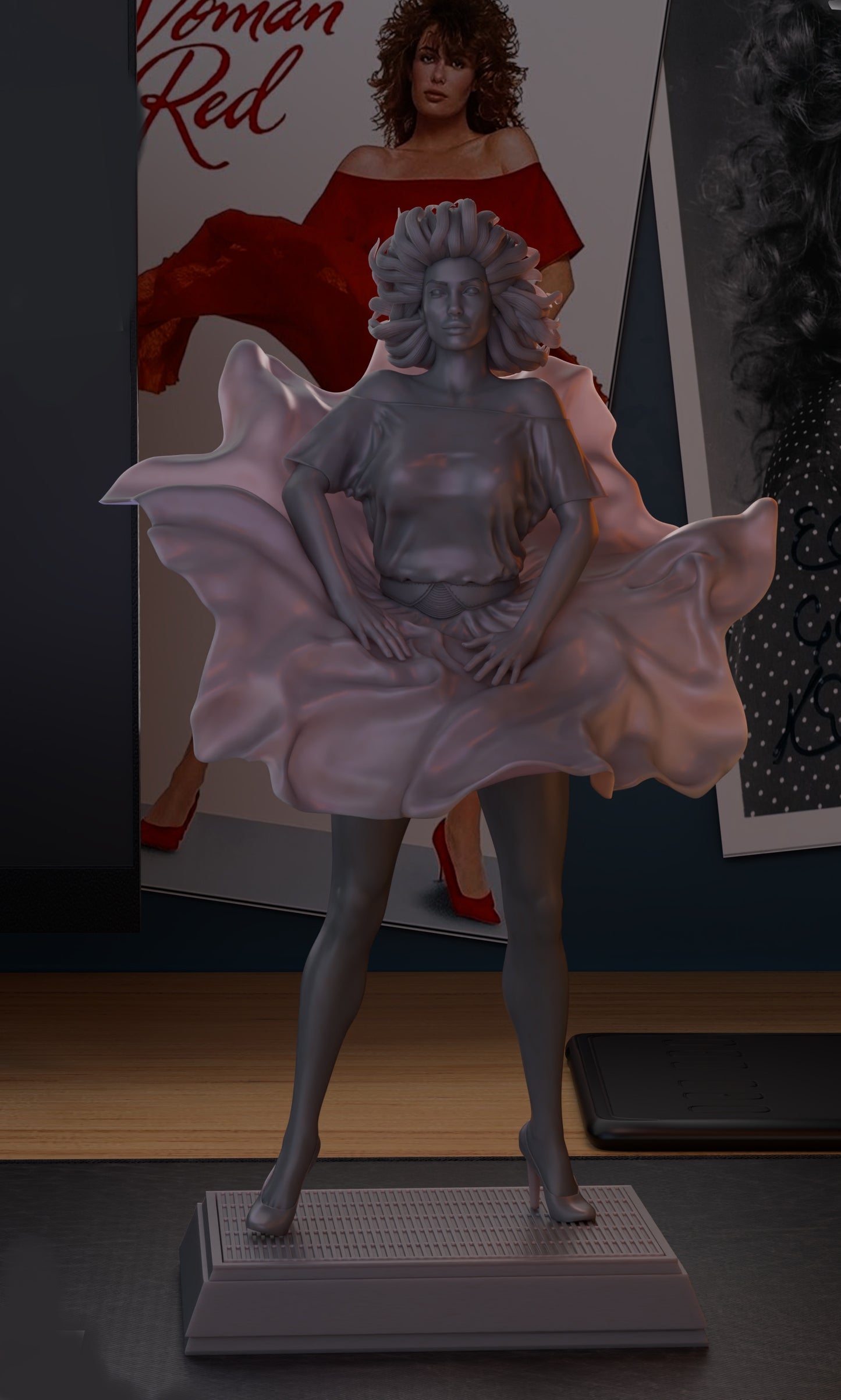 The Woman in Red Sculpture (75mm to 500mm) - Unassembled/Unpainted/3D Print