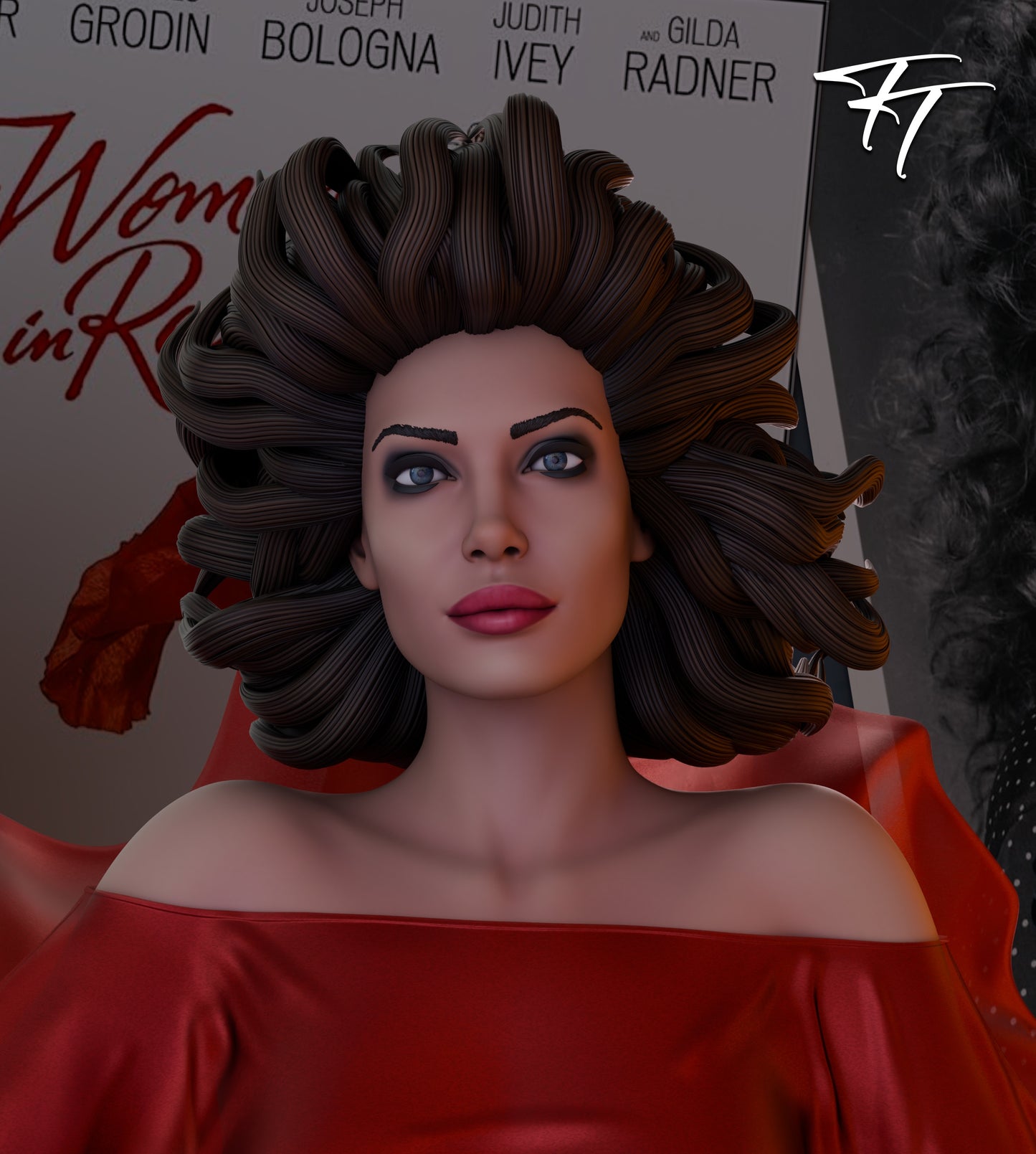 The Woman in Red Sculpture (75mm to 500mm) - Unassembled/Unpainted/3D Print