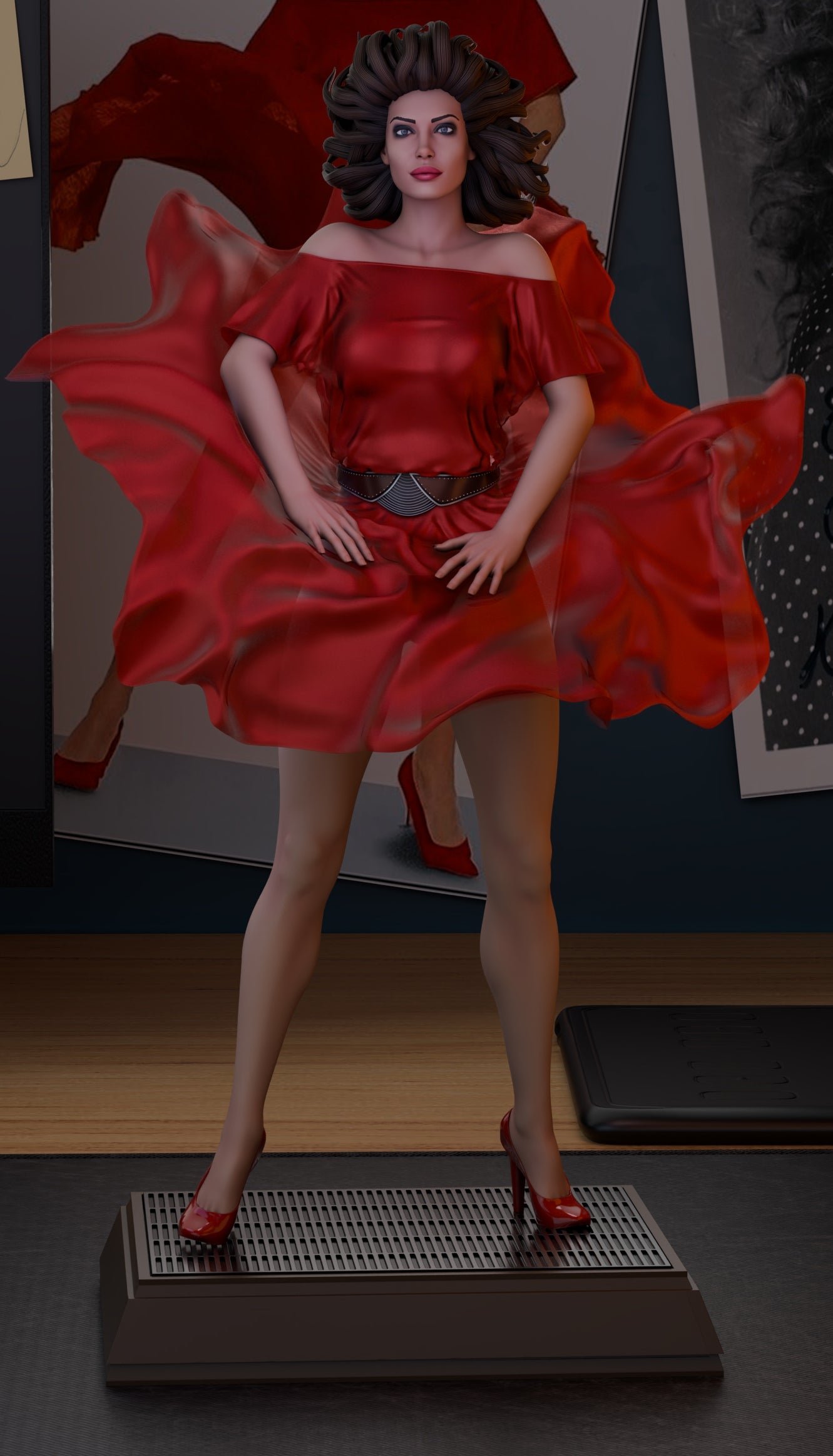 The Woman in Red Sculpture (75mm to 500mm) - Unassembled/Unpainted/3D Print