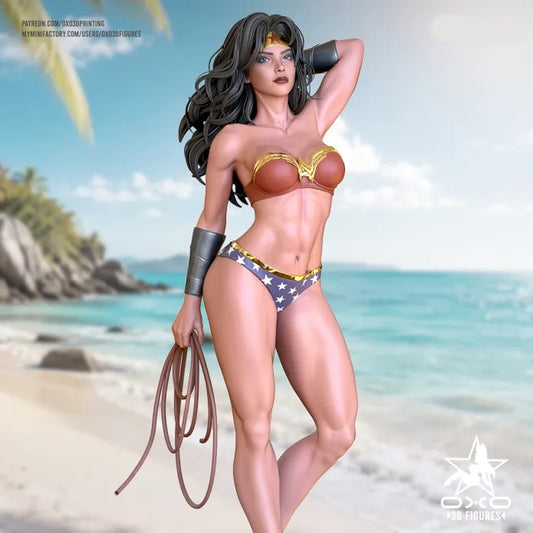Wonder Woman Summer Swimsuit SFW/NSFW Sculpture (75mm to 500mm) - Unassembled/Unpainted/3D Print