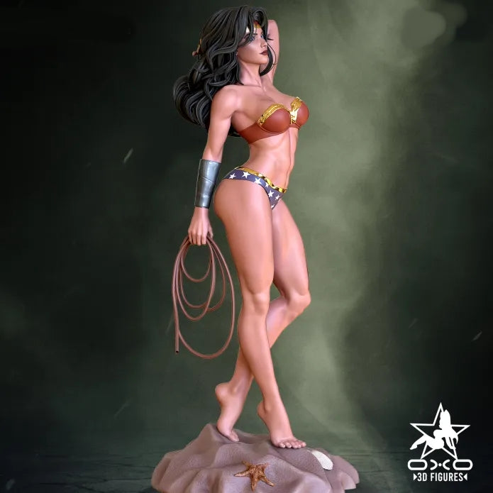 Wonder Woman Summer Swimsuit SFW/NSFW Sculpture (75mm to 500mm) - Unassembled/Unpainted/3D Print