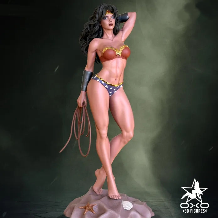 Wonder Woman Summer Swimsuit SFW/NSFW Sculpture (75mm to 500mm) - Unassembled/Unpainted/3D Print