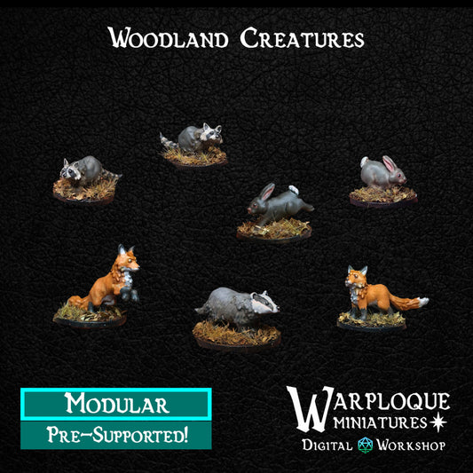 Woodland Creatures - Dungeons and Dragons - by Warp Minis- Tabletop RPG Miniature - Roleplaying 3D Printed Fantasy Mini