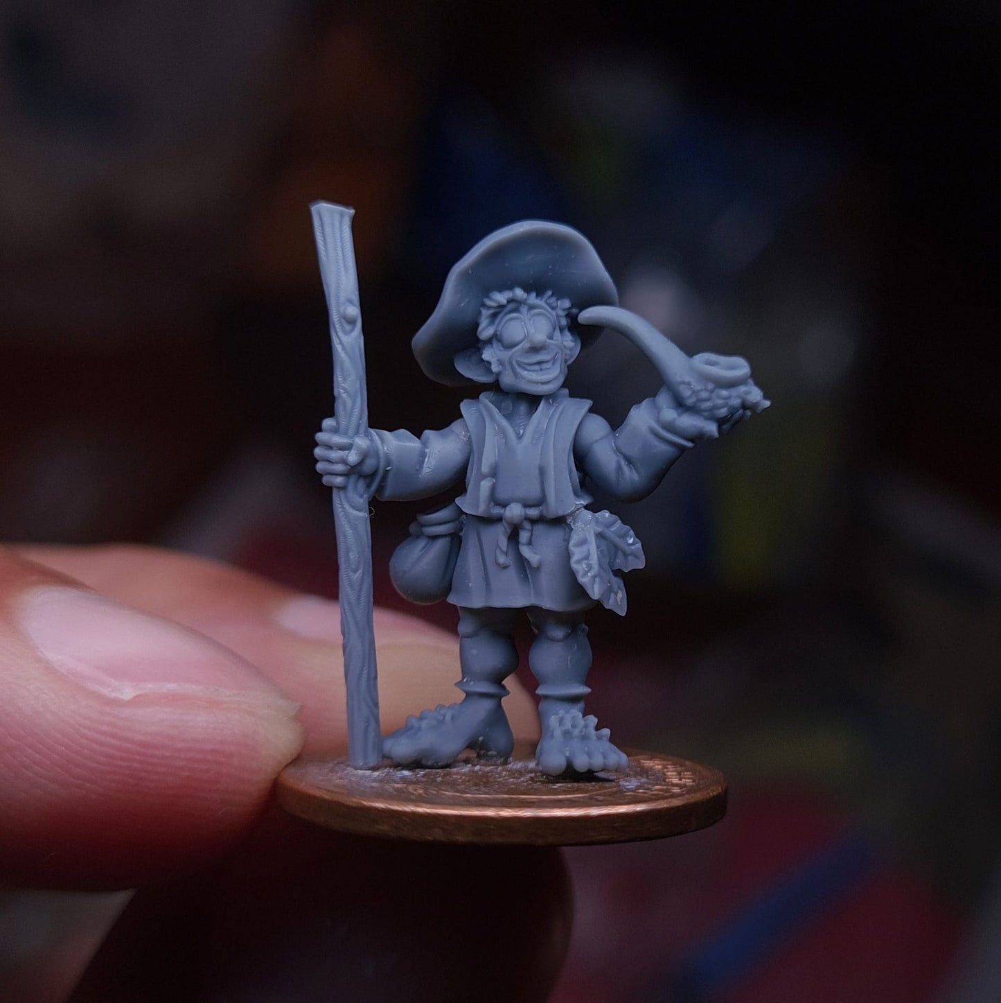 Woodland Halfling Villager - Dungeons and Dragons - by Warp Minis- Tabletop RPG Miniature - Roleplaying 3D Printed Fantasy Mini