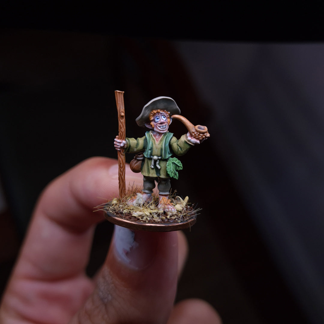 Woodland Halfling Villager - Dungeons and Dragons - by Warp Minis- Tabletop RPG Miniature - Roleplaying 3D Printed Fantasy Mini