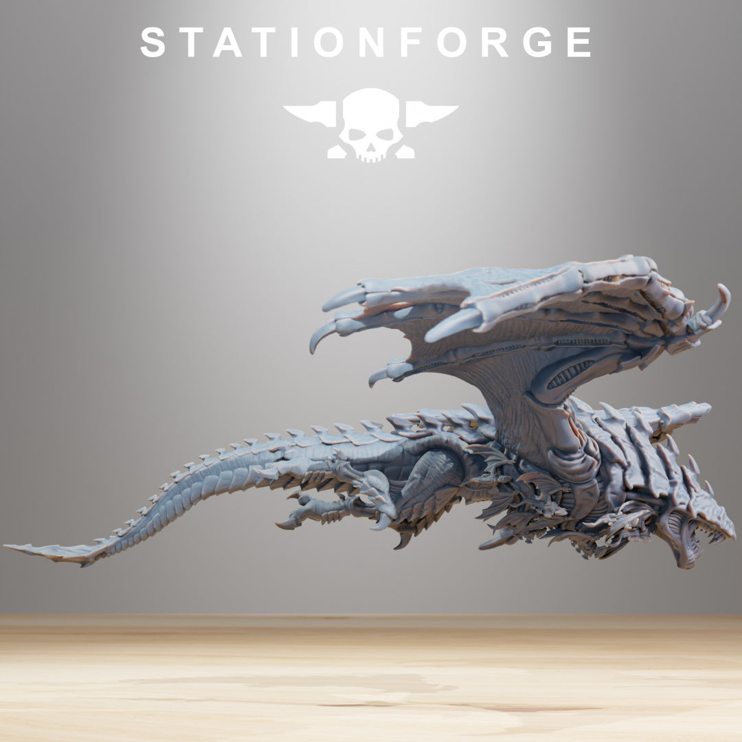 Xenarid Dragon - Compatible with Warhammer 40K - Station Forge - Tabletop RPG Miniature - Roleplaying 3D Printed Fantasy Mini