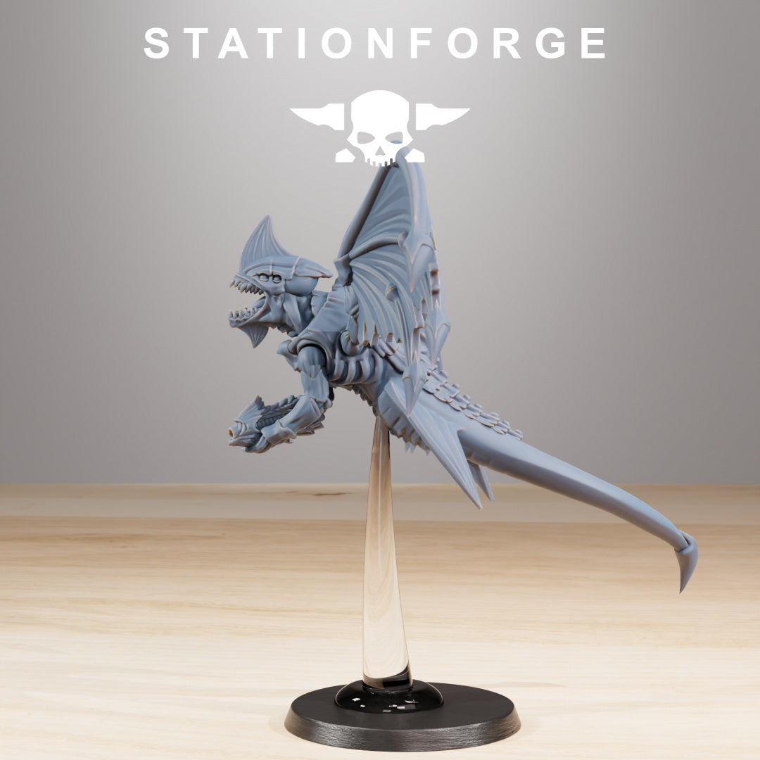 Xenarid Flyers - Compatible with Warhammer 40K - by Station Forge - Tabletop RPG Miniature - Roleplaying 3D Printed Fantasy Mini