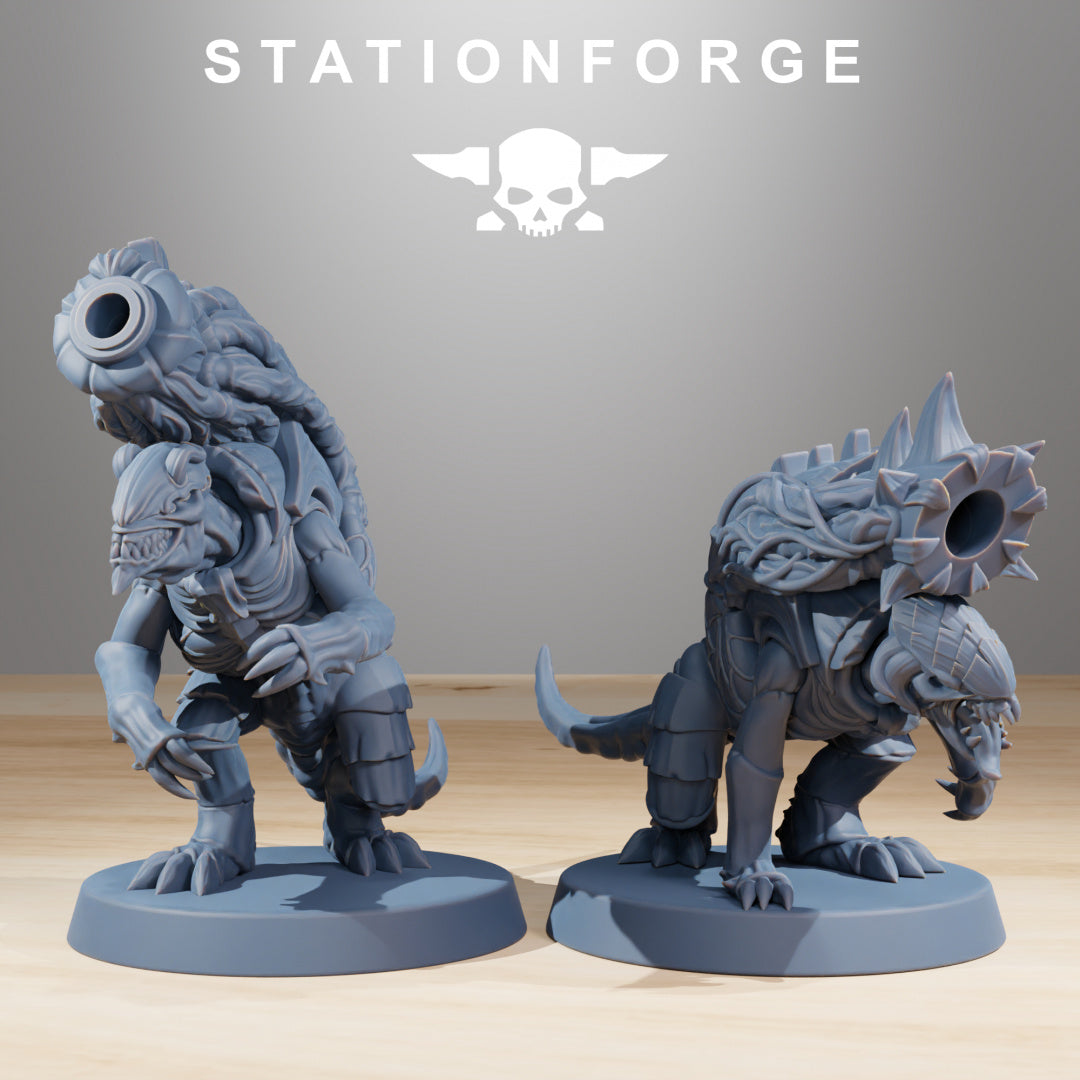 Xenarid Mortars - Compatible with Warhammer 40K - by Station Forge - Tabletop RPG Miniature - Roleplaying 3D Printed Fantasy Mini