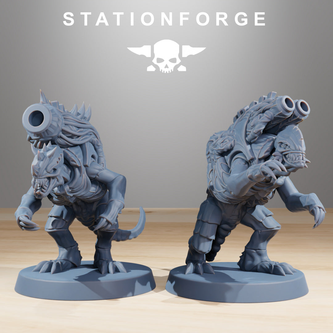 Xenarid Mortars - Compatible with Warhammer 40K - by Station Forge - Tabletop RPG Miniature - Roleplaying 3D Printed Fantasy Mini