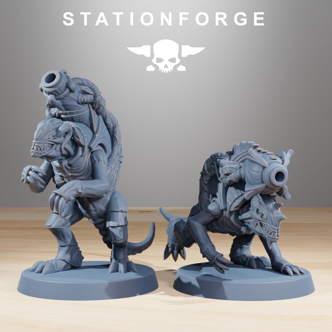 Xenarid Mortars - Compatible with Warhammer 40K - by Station Forge - Tabletop RPG Miniature - Roleplaying 3D Printed Fantasy Mini