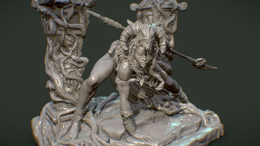 Yaretzi - Amazon Huntress - by Dungeons and Dragons - Tabletop RPG Miniature - Roleplaying 3D Printed Fantasy Mini