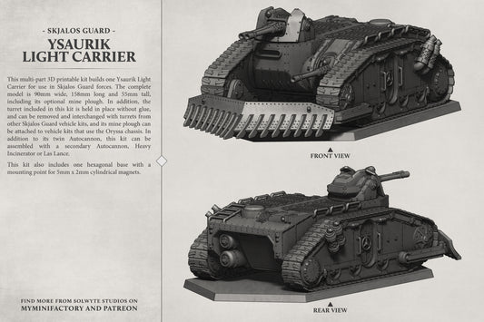 Skjalos Guard - Ysaurik Light Carrier - Tank - TTRPG - Wargaming - Grimdark
