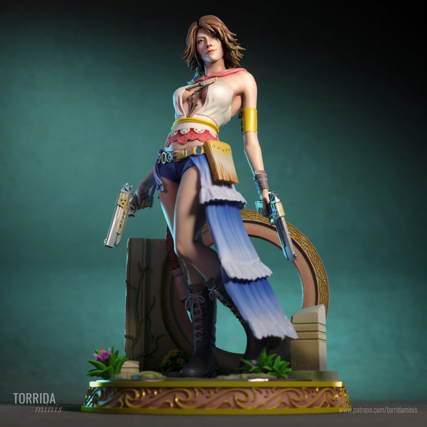 Yuna FF X-2 Sculpture (75mm to 500mm) - Unassembled/Unpainted/3D Print