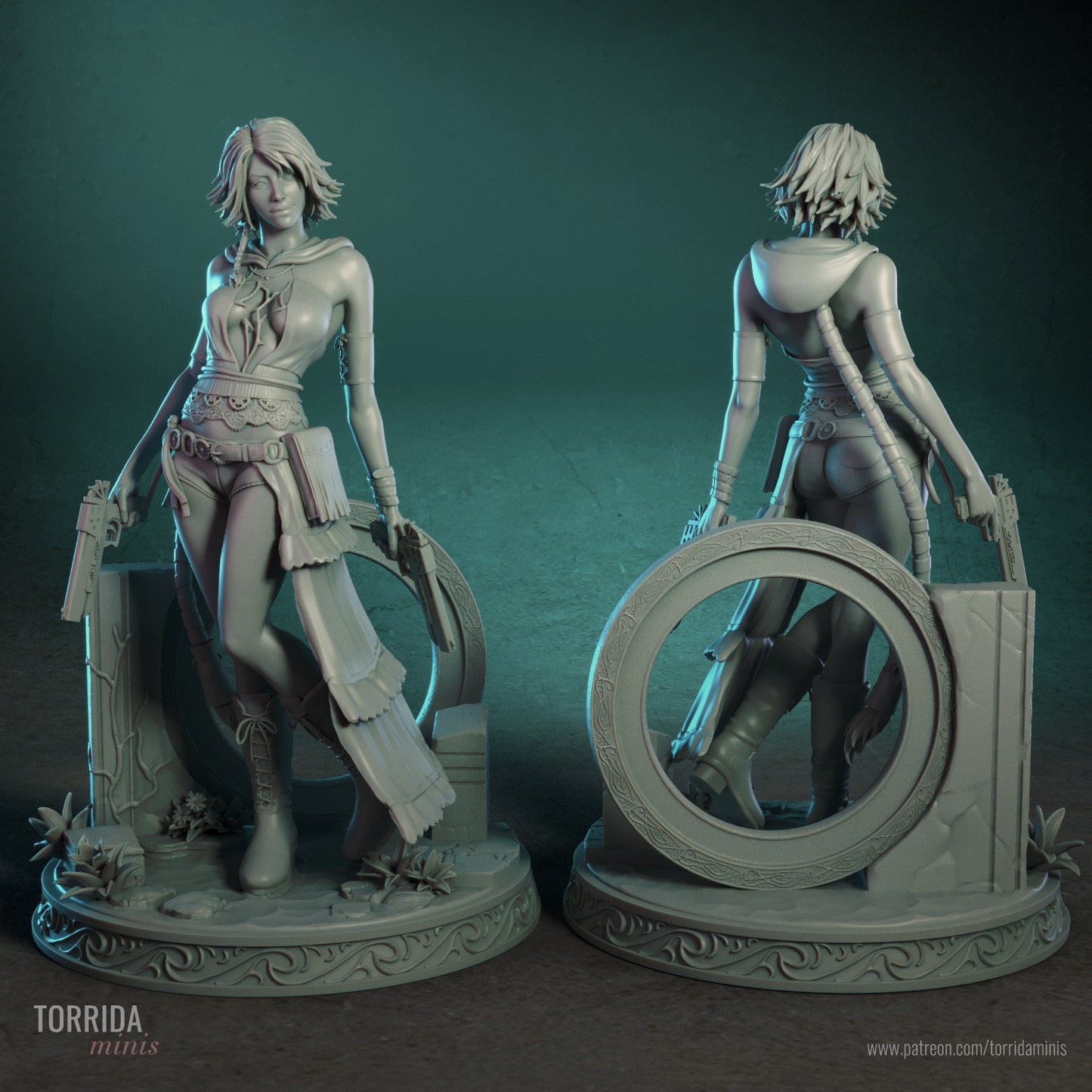 Yuna FF X-2 Sculpture (75mm to 500mm) - Unassembled/Unpainted/3D Print