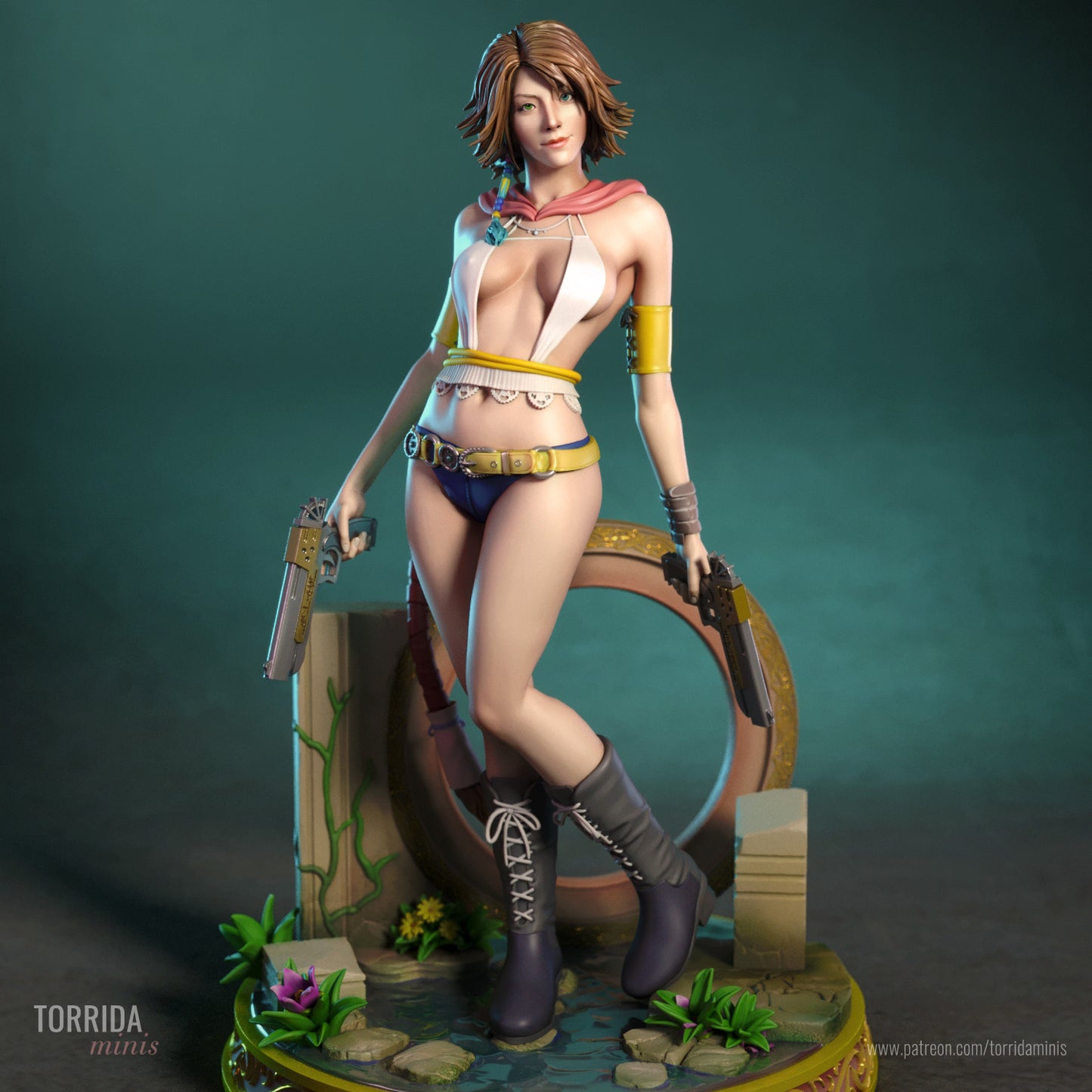 Yuna FF X-2 Sculpture (75mm to 500mm) - Unassembled/Unpainted/3D Print