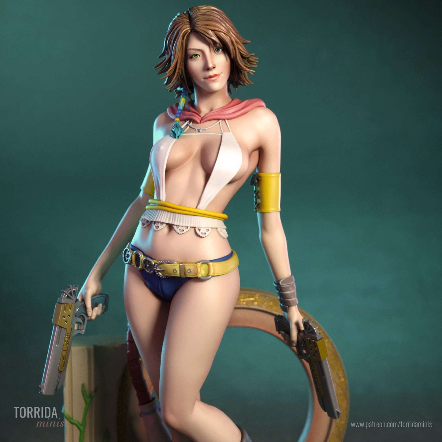 Yuna FF X-2 Sculpture (75mm to 500mm) - Unassembled/Unpainted/3D Print