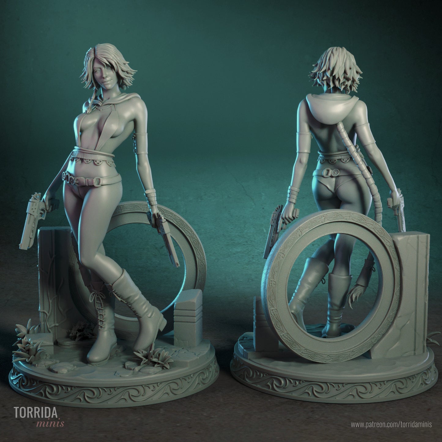 Yuna FF X-2 Sculpture (75mm to 500mm) - Unassembled/Unpainted/3D Print
