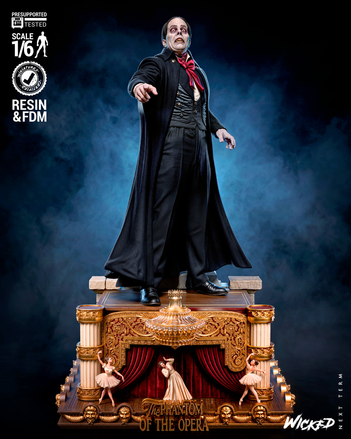 Phantom of the Opera Sculpture (75mm to 500mm) - Unassembled/Unpainted/3D Print