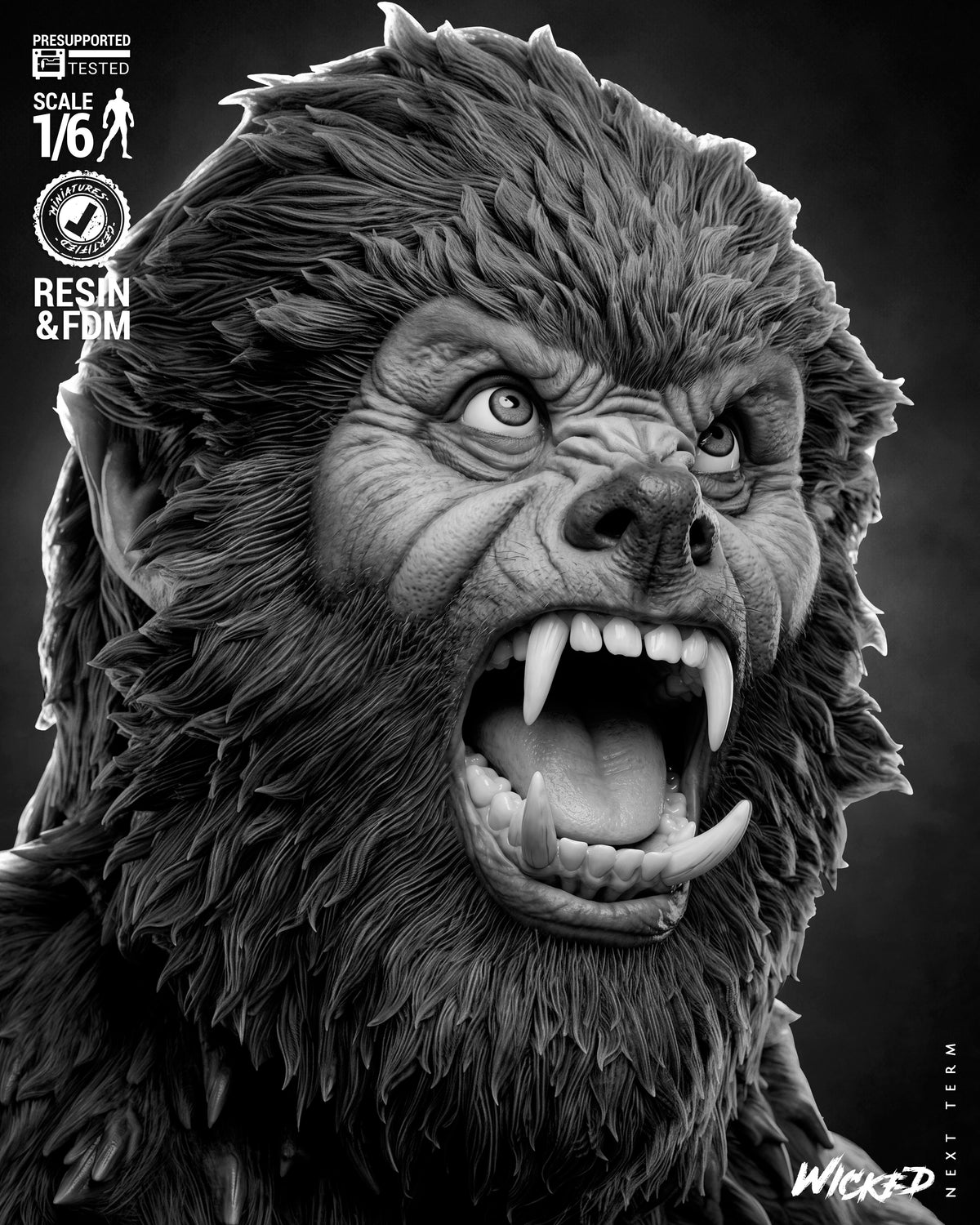 Werewolf by Night Diorama (75mm to 500mm) - Unassembled/Unpainted/3D Print