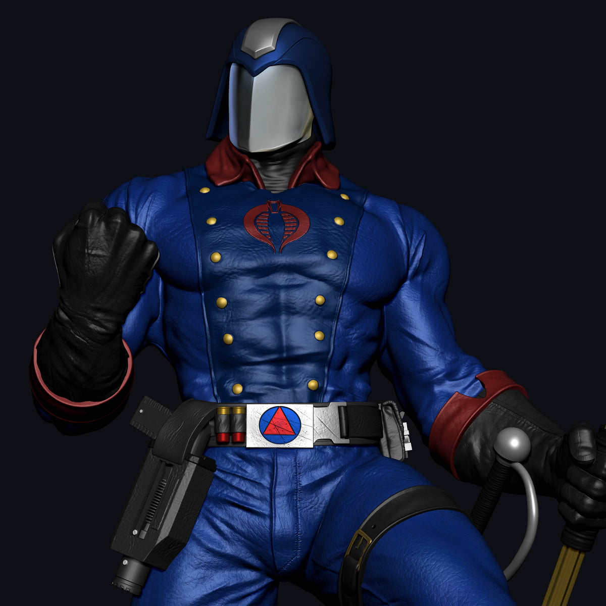 Cobra Commander Sculpture (75mm to 500mm) - Unassembled/Unpainted/3D Print