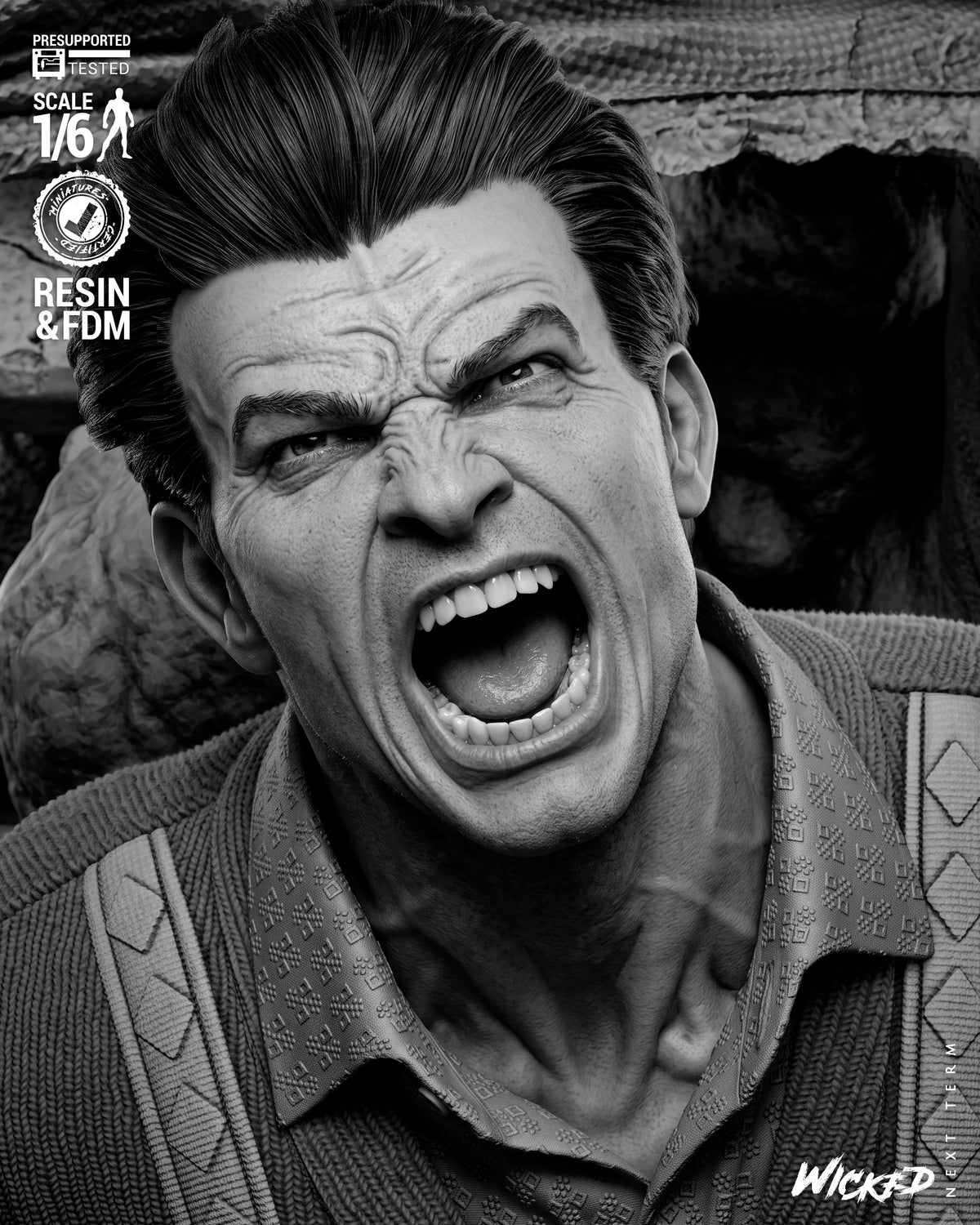 Werewolf by Night Diorama (75mm to 500mm) - Unassembled/Unpainted/3D Print