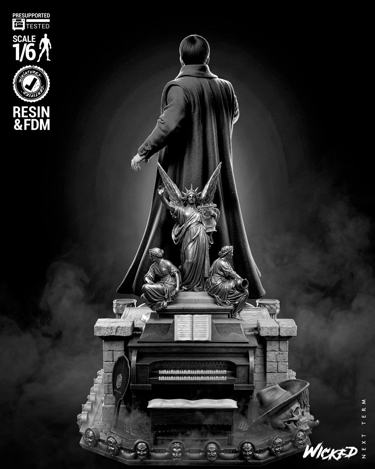 Phantom of the Opera Sculpture (75mm to 500mm) - Unassembled/Unpainted/3D Print