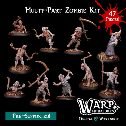 Zombie Kit - Dungeons and Dragons - by Warp Minis- Tabletop RPG Miniature - Roleplaying 3D Printed Fantasy Mini