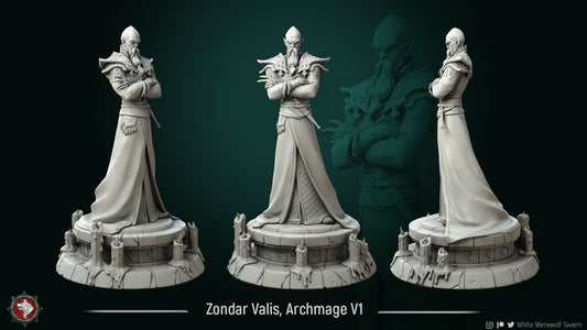 Archmage V1 - by White Wolf Tavern - Tabletop RPG Miniature - Roleplaying 3D Printed Fantasy Mini