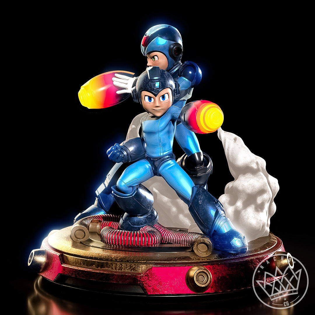 Megaman Diorama (75mm to 500mm) Unassembled/Unpainted/3D Print