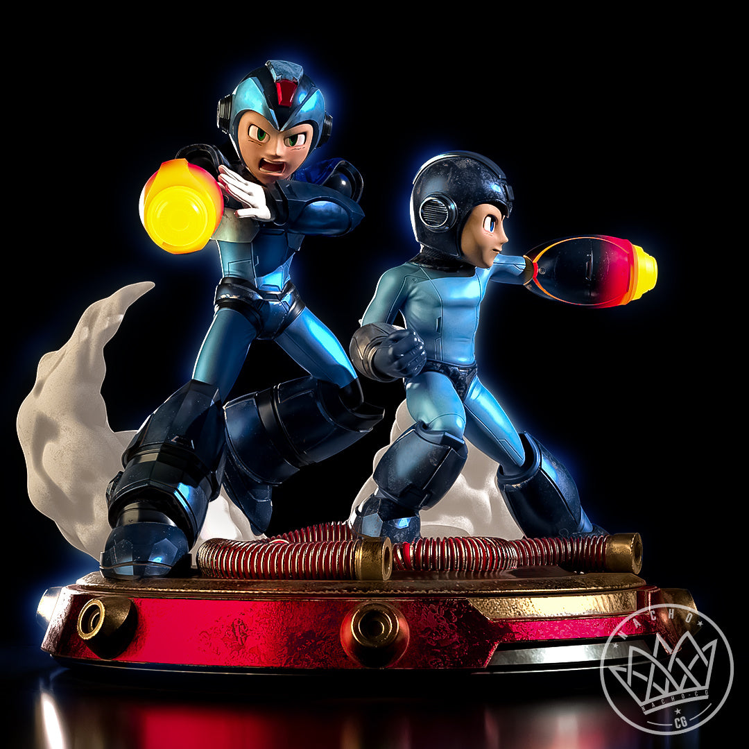 Megaman Diorama (75mm to 500mm) Unassembled/Unpainted/3D Print