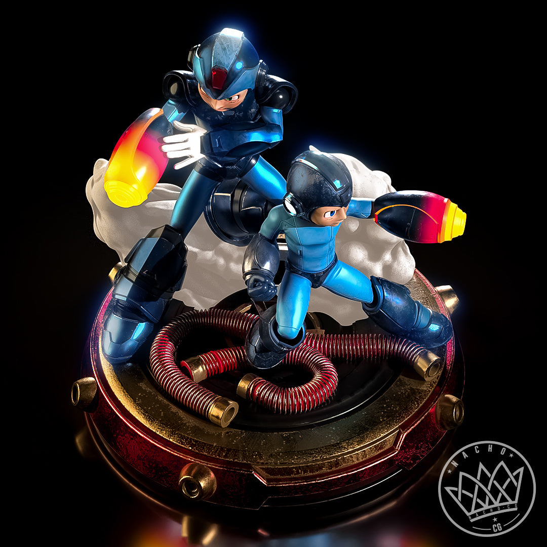 Megaman Diorama (75mm to 500mm) Unassembled/Unpainted/3D Print