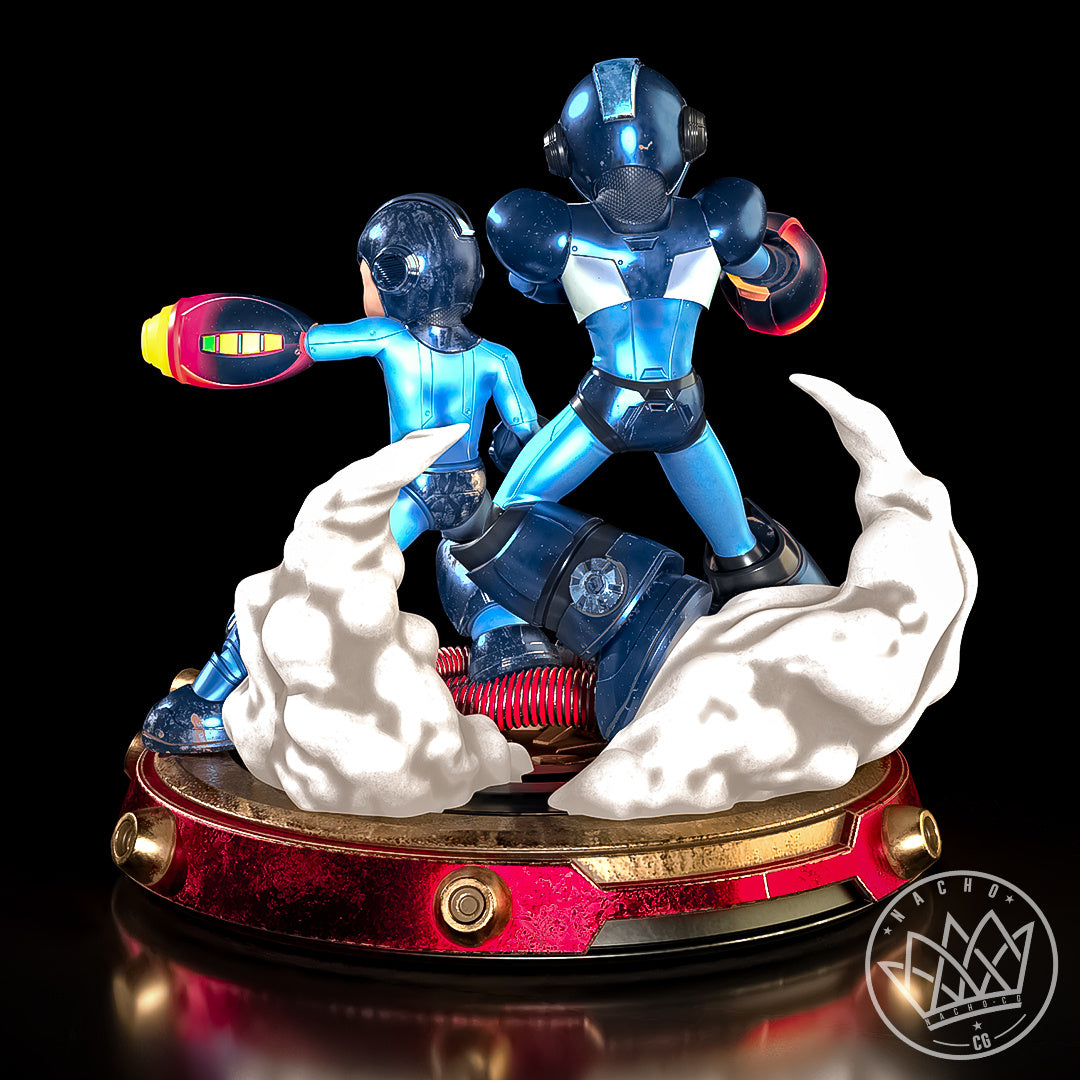 Megaman Diorama (75mm to 500mm) Unassembled/Unpainted/3D Print