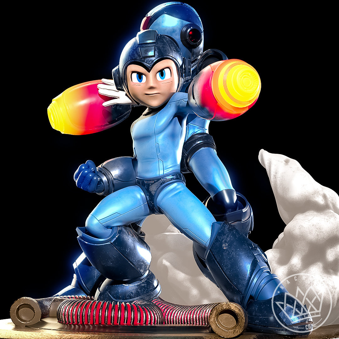 Megaman Diorama (75mm to 500mm) Unassembled/Unpainted/3D Print