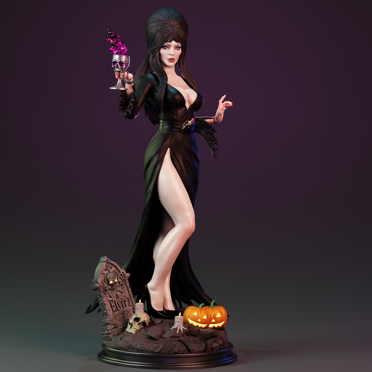 Elvira Mistress of the Dark Sculpture (75mm to 500mm) - Unassembled/Unpainted/3D Print
