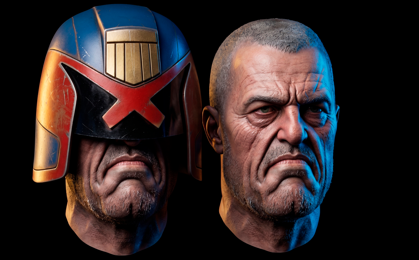 JUDGE DREDD Sculpture (75mm - 500mm) Unassembled - Unpainted - 3D Print