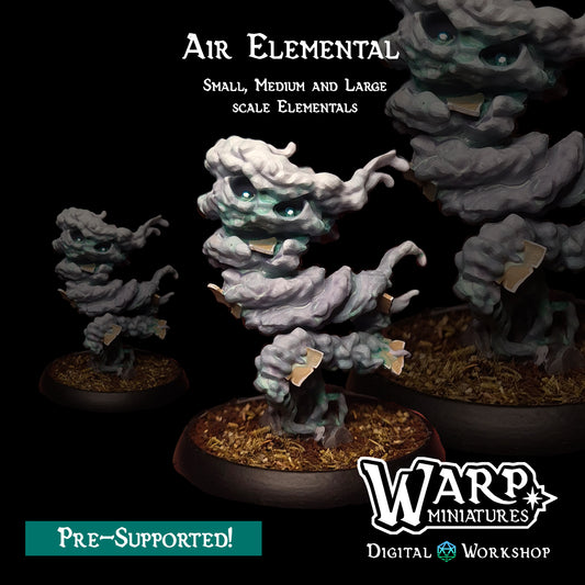 Air Elemental (x3) - Small, Medium and Large - TTRPG - Wargaming - Dungeons and Dragons