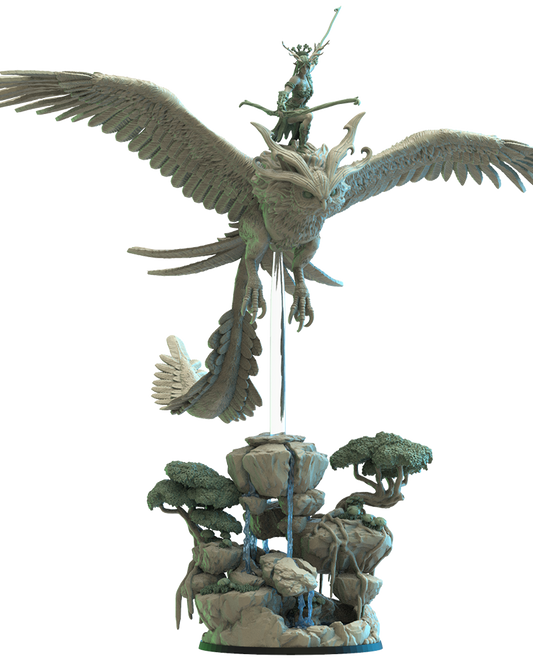 Akina on Giant Fukuro - Wood Elf - TTRPG - Wargaming - Dungeons and Dragons
