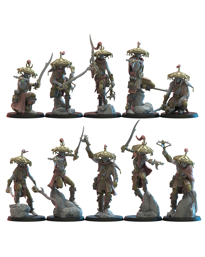 Akkorokamui Corsairs (x10) Night Elves - TTRPG - Wargaming - Dungeons and Dragons