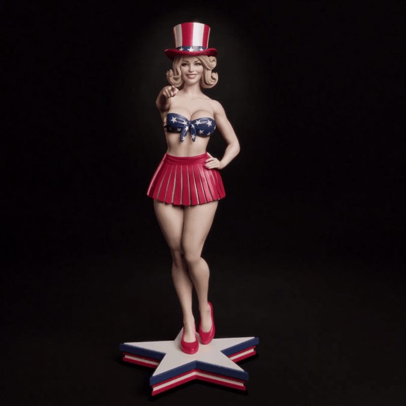 All-American Bombshell Sculpture (75mm to 500mm) - Unassembled/Unpainted/3D Print