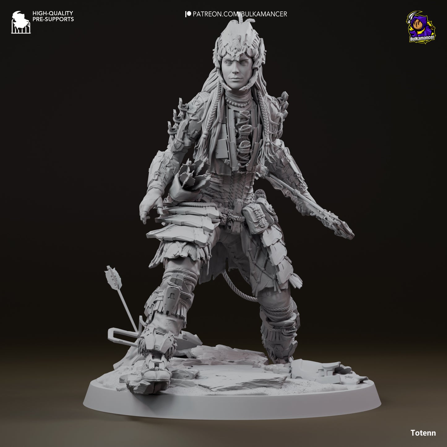 Aloy Diorama - by Bulkmancer Miniatures - Tabletop RPG Miniature - Roleplaying 3D Printed Fantasy Mini