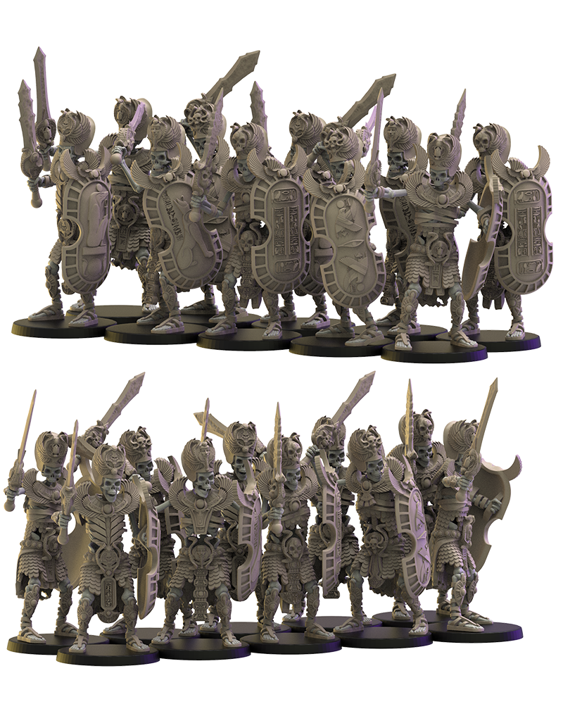 Amun-Re Guard (x10) - Tomb Kings - Undead - TTRPG - Wargaming - Dungeons and Dragons