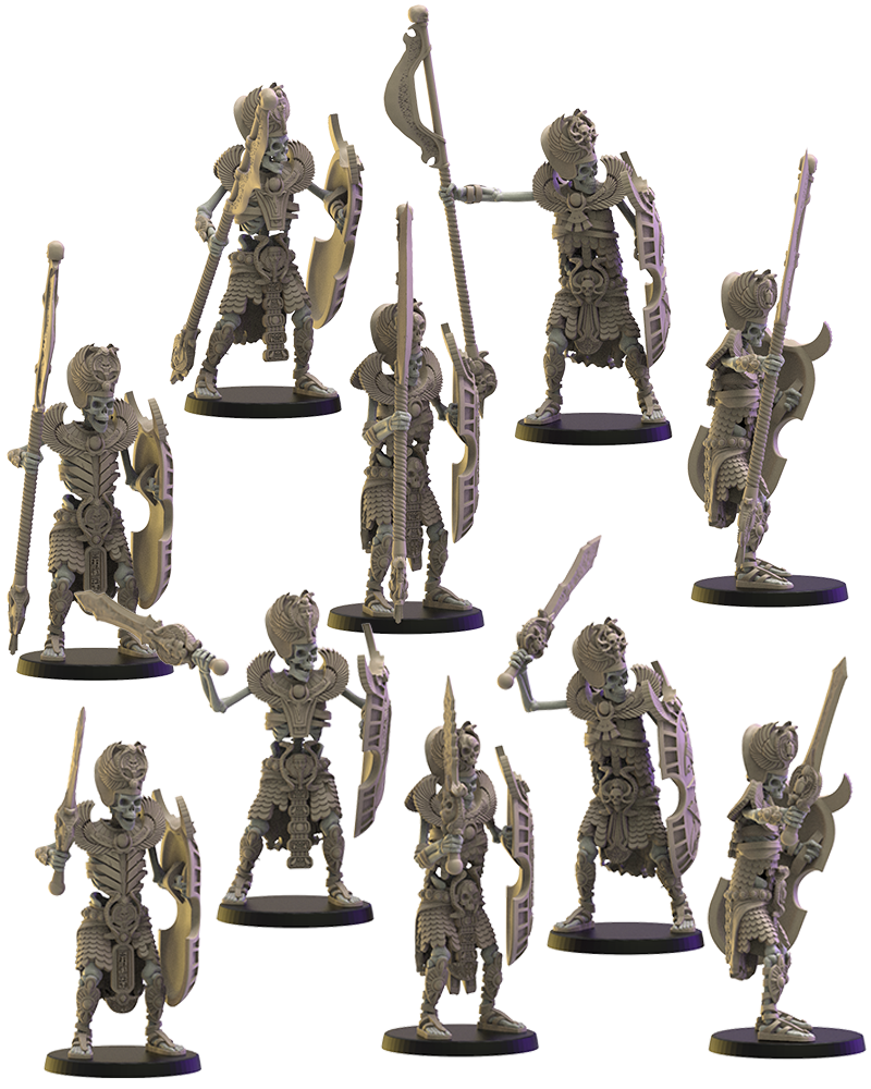 Amun-Re Guard (x10) - Tomb Kings - Undead - TTRPG - Wargaming - Dungeons and Dragons