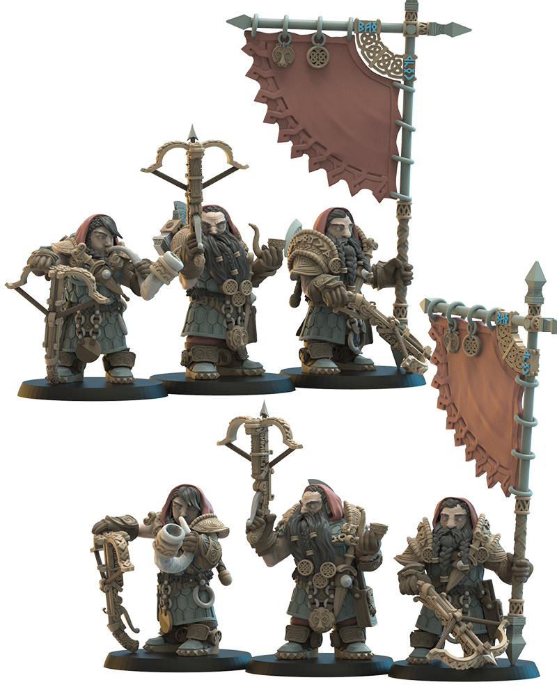 Armbrøst Guard CG (x3) - Dwarves - TTRPG - Wargaming - LOTR - Dungeons and Dragons