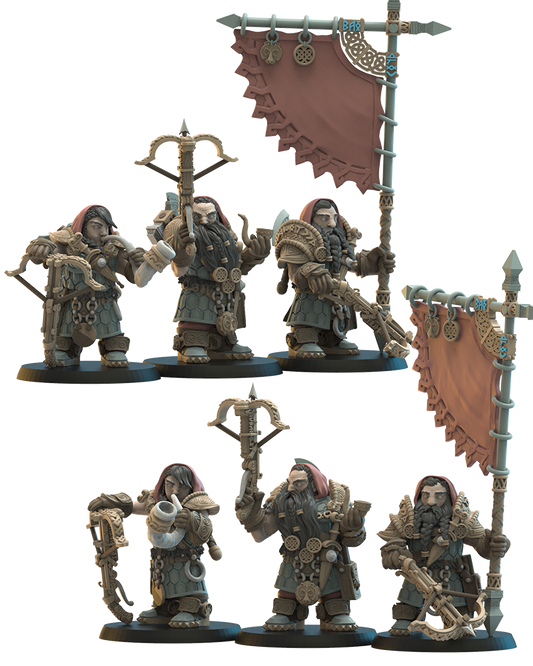 Armbrøst Guard CG (x3) - Dwarves - TTRPG - Wargaming - LOTR - Dungeons and Dragons