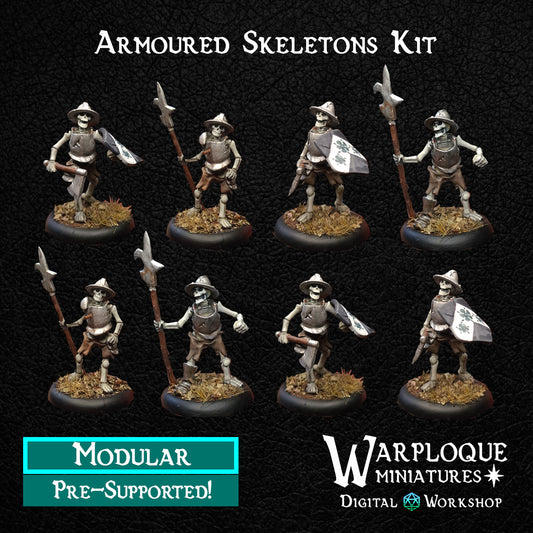 Armoured Skeleton (x8) - Undead - TTRPG - Wargaming - Dungeons and Dragons - Mordheim