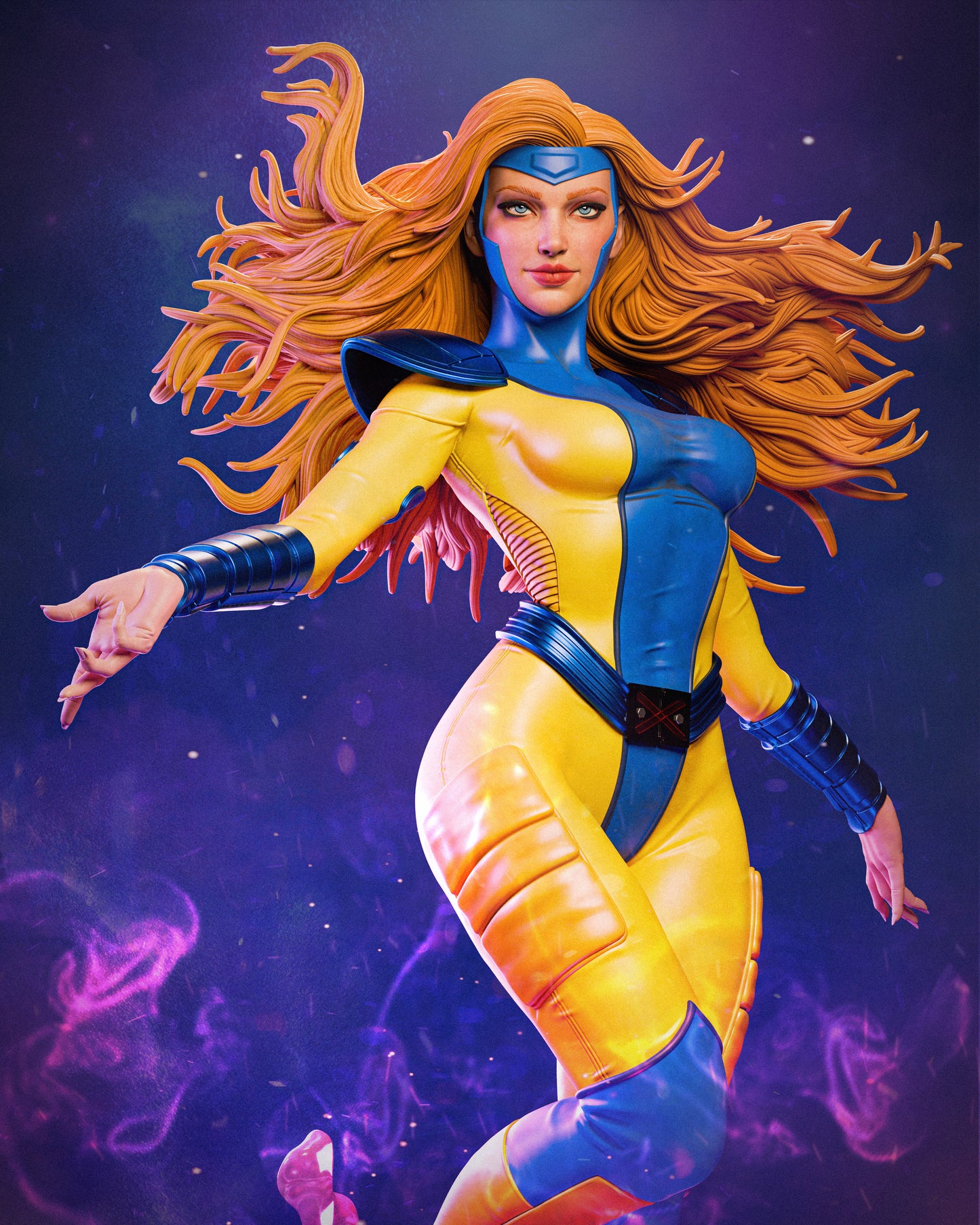 Jean Grey Sculpture (75mm to 500mm) - Unassembled/Unpainted/3D Print