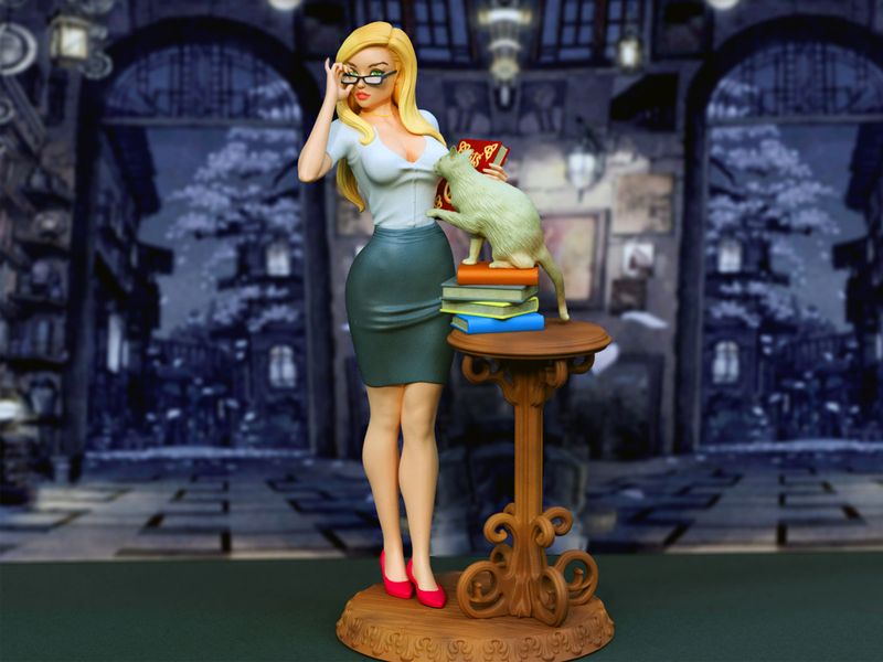 Class Teacher SFW/NSFW Sculpture (75mm to 500mm) - Unassembled/Unpainted/3D Print