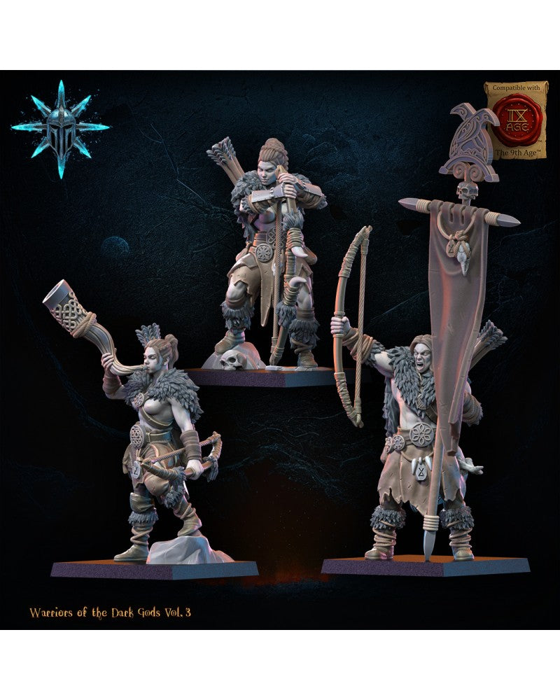 Barbarian regiment with bows CG (x3) - Warriors of the Dark Gods - TTRPG - Wargaming- Dungeons and Dragons