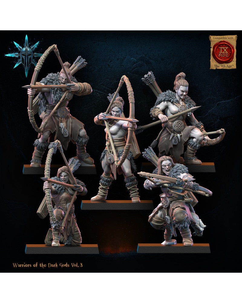 Barbarian regiment with bows (x10) - Warriors of the Dark Gods - TTRPG - Wargaming - Dungeons and Dragons